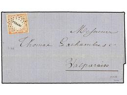 789 PERU. Sc.12. 1867. PISGUA A VALPARISO. <B>1 Dinero</B> Rosa, Mat. Círculo De Puntos<B> PISAGUA. </B>MUY BONITA. - Other & Unclassified