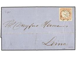 790 PERU. Sc.12. 1867. HUACHO A LIMA. <B>1 Dinero</B> Rosa, Mat. <B>HUACHO/M.</B> MAGNÍFICA. - Andere & Zonder Classificatie