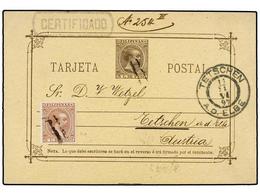 815 FILIPINAS. 1897. MANILA A AUSTRIA. Entero Postal De <B>5 Cts.</B> Castaño Con Franqueo Adicional De <B>8 Cts.</B> Ca - Altri & Non Classificati