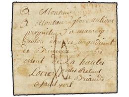 819 POLONIA. 1808 (July 25). BRIEG (Bryeg. Poland) To FRANCE. Entire Letter With Red <B>Nº 18/GRANDE ARMEE</B> Mark. - Sonstige & Ohne Zuordnung