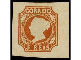 825 * PORTUGAL. Af.1. 1853. <B>5 Reis</B> Castaño Rojo. Goma Original Oscurecida. Márgenes Excepcionales. EXTRAORDINARIO - Other & Unclassified