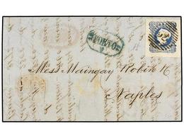 826 PORTUGAL. Af.2. 1854. PORTO A NAPOLES. <B>25 Reis</B> Azul. MAGNÍFICA. - Sonstige & Ohne Zuordnung