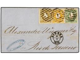 829 PORTUGAL. Af.28, 29, 31. 1870. LISBOA A RÍO DE JANEIRO. <B>10 Reis</B> Amarillo, <B>20 Reis</B> Bistre Y <B>50 Reis< - Altri & Non Classificati