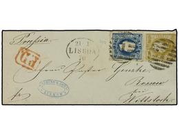 830 PORTUGAL. Af.29, 34. 1870. LISBOA A ALEMANIA. <B>20 Reis</B> Bistre Y <B>120 Reis</B> Azul. PRECIOSA Y MUY RARA. Cer - Other & Unclassified