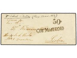 839 ANGOLA. 1863. LOANDA A LISBOA. Sobre Sin Texto, Indicación Manuscrita En El Frente <I>'Dn. Cabral A Loanda'. </I>Mar - Altri & Non Classificati