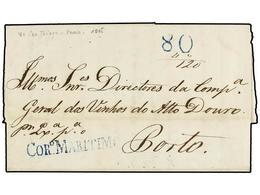 840 CABO VERDE. 1845. ISLA DE SANTIAGO, PRAIA (Cabo Verde). Carta Completa, Marca Lineal <B>CORº. MARITIMO</B> En Azul Y - Other & Unclassified