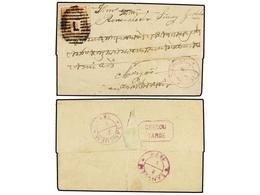 847 INDIA PORTUGUESA. Af.2. 1872 (7-I). SANGUEM A MARGAO. <B>20 Reis</B> Rojo (Tipo I), Mat. óvalo <B>'L', </B>al Dorso  - Autres & Non Classés