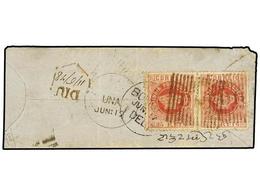 855 INDIA PORTUGUESA. Af.51 (2). 1878. DIU A BOMBAY. <B>25 Reis</B> Lila Rosa (2), Fechador De DIU Y Llegada. MUY BONITA - Altri & Non Classificati