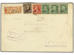 873 PUERTO RICO: OCUPACION ESTADOS UNIDOS. 1900. SAN JUAN A FRANCIA. Circulada Con Sellos USA De <B>1 Ctvo</B>. Verde (3 - Other & Unclassified