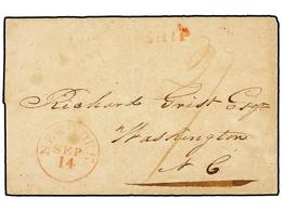 880 SUECIA. 1827 (Aug. 15). <B>SWEDISH COLONY. </B>Entire Letter From ST. BARTHOLOMEW'S To WASHINGTON (North Carolina);  - Altri & Non Classificati