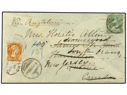 883 SUIZA. 1881 (Aug). ST. MORITZ To HAMILTON (Province Ontario) Redirected To New Jersey (United States). Single Weight - Other & Unclassified