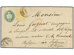 885 SUIZA. Mi.56. 1882. ORMONT To RUFISQUE (French Senegal). <B>25 Cts.</B> Green Postal Stationary Envelope Uprated Wit - Altri & Non Classificati