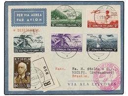 902 ZEPPELIN. 1936 (19-X). <B>ETHIOPIA. 17 SUDAMERIKAFAART. </B>ADDIS-ABEBA To RECIFE (Brazil). Envelope Franked With Et - Autres & Non Classés