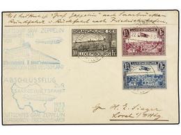 905 ZEPPELIN. 1933 (22-VI). <B>LUXEMBOURG. </B>Envelope Franked With <B>1</B> <B>1/4 Fr.</B>, <B>1 3/4 Fr.</B> And <B>10 - Other & Unclassified