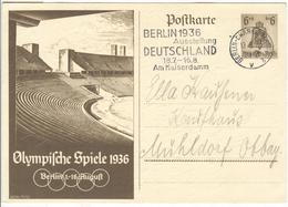 GERMANY Olympic Stationery With Olympic Single Ring Machine Cancel Berlin 1936 Ausstellung Deutschland - Ete 1936: Berlin