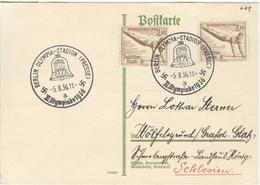 GERMANY Card With Olympic Stamps And Olympic Cancel Berlin Stadion Presse A TUBEPOST 5.8.36 11- - Ete 1936: Berlin