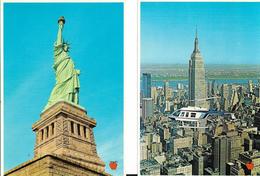 NY - New York > New York City > Empire State Building AVEC HELICOPTERE LOT DE 2 CARTES STATUE LIBERTEE LIBERTY - Empire State Building