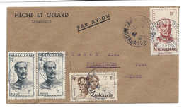 MADAGASCAR - SUISSE 6 SEPT 1949 TANANARIVE Lettre Par Avion, 4 Timbres-poste, GENERAL GALLIENI + DUCHESNE - Lettres & Documents