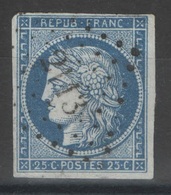 France - YT 4 - 25c Bleu Oblitéré PC 2113 Montluçon, Allier - 1849-1850 Ceres