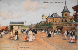 CPA. - Peintre & Illustrateur LOIR LUIGI - Les Plages De France - TROUVILLE - Publicite Biscuits Pernot - TBE - Loir