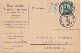 71074- FRIEDRICH SCHILLER, PERFINS STAMP ON POSTCARD, 1927, GERMANY-EMPIRE - Perforés