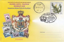 71079- ROMANIAN ROYALTY IN PHILATELY, PHILATELIC EXHIBITION, STAMPS, COAT OF ARMS, SPECIAL COVER, 2015, ROMANIA - Brieven En Documenten