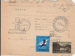 71085- ATHLETICS, TUSNAD SPA VILLAGE, STAMP ON COURTHOUSE NOTIFICATION DOCUMENT, 1958, ROMANIA - Storia Postale