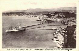 CORSE - Départ Du Port De Nice Du Bateau "L"ILE DE BEAUTE" Pour La Corse - Cie Fraissinet - Bastia