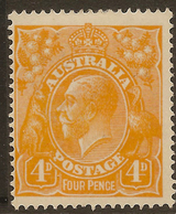 AUSTRALIA 1914 4d KGV SG 22c M #ALK262 - Neufs