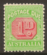 AUSTRALIA 1913 1d Due Wmk Sdways SG D78a HM #ALL14 - Segnatasse