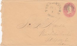 Sc#U35 1861 3-cent Postal Stationery Stamped Envelope, Youngstown Ohio To Winchester Center Connecticut - ...-1900
