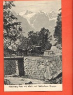 HCA-14 Hasliberg, Postabfahrt Mit Well Und Wetterhorn-Gruppe. Stempel Brünig 1918 - Hasliberg