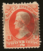 USA 1873 2c Vermilion Official SG O195 U #AKH113 - Dienstzegels