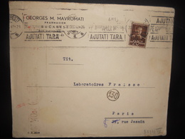 Roumanie , Lettre De Bucaresti 1942 Pour Paris Avec Censure - Brieven En Documenten