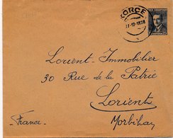 Lettre Entier Postal Korce Albania Pour La France 1928 - Albanie