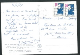 Carte Postale "Masada , Le Conlobarium " Affranchie Pour La France En Mai 1987 Lo24507 - Covers & Documents