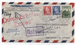 Denmark LH 500 FIRST FLIGHT COVER FRANKFURT/SANTIAGO DE CHILE 1961 - Poste Aérienne