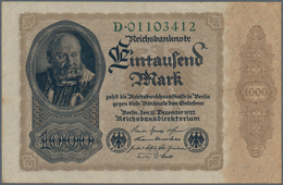 Deutschland - Deutsches Reich Bis 1945: 1000 Mark 1922, Reichsdruck, Ro.81a, Kleine Flecken Am Linke - Otros & Sin Clasificación