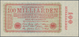 Deutschland - Deutsches Reich Bis 1945: 100 Milliarden Mark 1923, FZ: AN, Ro.130a, Leichter Diagonal - Otros & Sin Clasificación