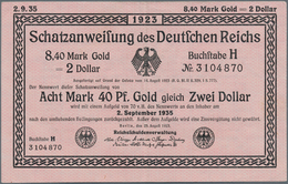 Deutschland - Deutsches Reich Bis 1945: Wertbeständiges Notgeld Schatzanweisung 8,40 Mark Gold = 2 D - Otros & Sin Clasificación