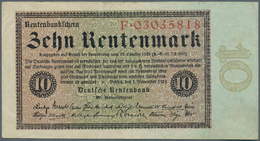 Deutschland - Deutsches Reich Bis 1945: 10 Rentenmark 1923, Ro.157 In Hübscher Gebrauchserhaltung Mi - Otros & Sin Clasificación