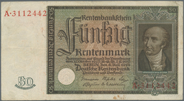 Deutschland - Deutsches Reich Bis 1945: 50 Rentenmark 1934, Ro.165, Gebraucht Mit Flecken Und Mehrer - Otros & Sin Clasificación