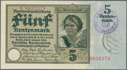 Deutschland - Nebengebiete Deutsches Reich: 5 Rentenmark 1926 Mit Stempel "Ville Du Luxembourg" Von - Otros & Sin Clasificación