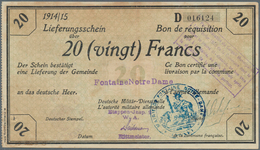 Deutschland - Nebengebiete Deutsches Reich: 20 Francs 1914/15 Militärgeld 1. Weltkrieg Besetzung Fra - Autres & Non Classés