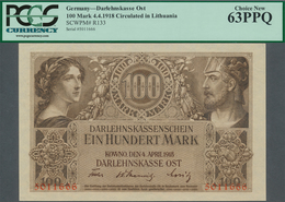 Deutschland - Nebengebiete Deutsches Reich: Darlehenskasse Ost - Kowno, 100 Mark 1918, Kassenfrisch - Otros & Sin Clasificación