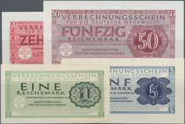 Deutschland - Nebengebiete Deutsches Reich: Set Mit 4 Banknoten Der Behelfszahlungsmittel Der Wehrma - Autres & Non Classés