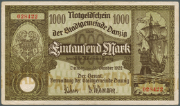 Deutschland - Nebengebiete Deutsches Reich: Danzig: 1000 Mark 1922, Ro.794, Winzige Einrisse Am Ober - Andere & Zonder Classificatie