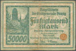 Deutschland - Nebengebiete Deutsches Reich: Danzig: 50.000 Mark 1923, Ro.797, Stärker Gebraucht, Ver - Otros & Sin Clasificación