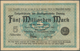 Deutschland - Nebengebiete Deutsches Reich: Danzig: 5 Milliarden Mark 1923, Ro.809a, Gebraucht Mit M - Otros & Sin Clasificación
