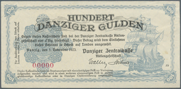 Deutschland - Nebengebiete Deutsches Reich: Danzig: 100 Gulden 1923 Muster, Ro.832M, Mehrere Kleine - Andere & Zonder Classificatie
